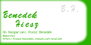 benedek hiesz business card